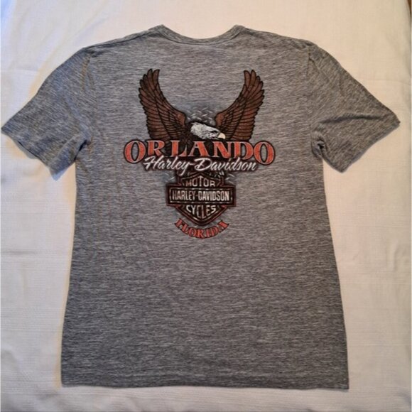 Harley-Davidson men's size Medium gray short sleeve shirt, Orlando, FL, NWOT - Picture 2 of 5